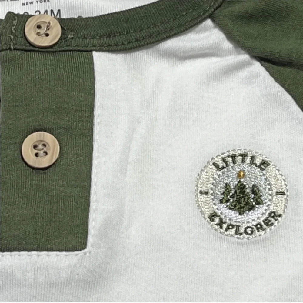 NEW! Lila & Jack “Little Explorer” raglan bodysuit & hat outfit 18-24 months